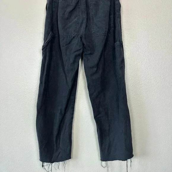 Back Beat Co. High Rise Straight Leg Cargo Pants Hemp Washed Black Small - Picture 8 of 8